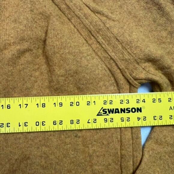 Banana Republic Sweater Men's XL Henley Mock Neck Mustard Yellow Wool - Picture 4 of 9